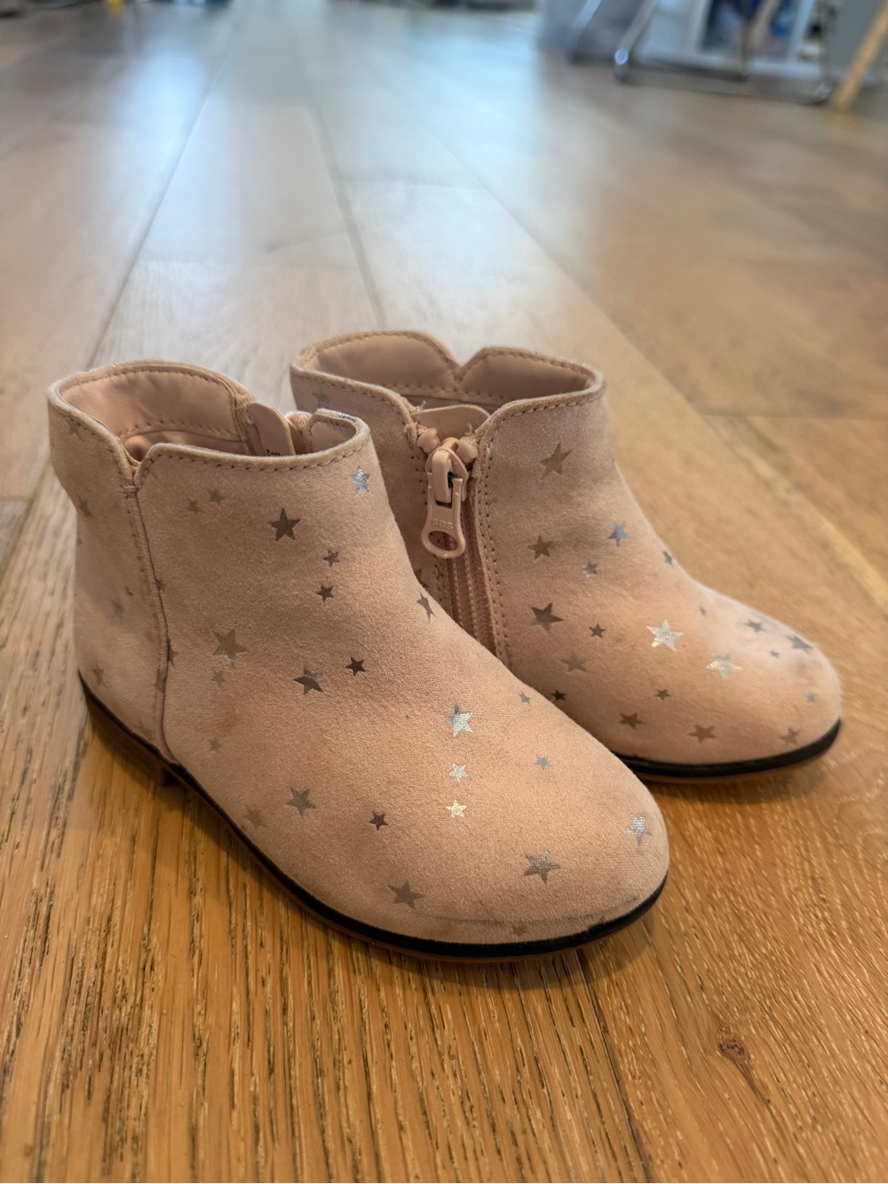 Kids Pink Star Ankle Boots